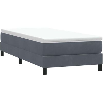 vidaXL Cama de Terciopelo Gris Oscuro 80x210cm - Cama vidaXL Cama de Terciopelo Gris Oscuro 80x210cm - Cama