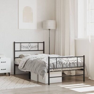 vidaXL Estructura de cama de metal 75x190cm - Resistente y duradera vidaXL Estructura de cama de metal 75x190cm - Resistente y duradera