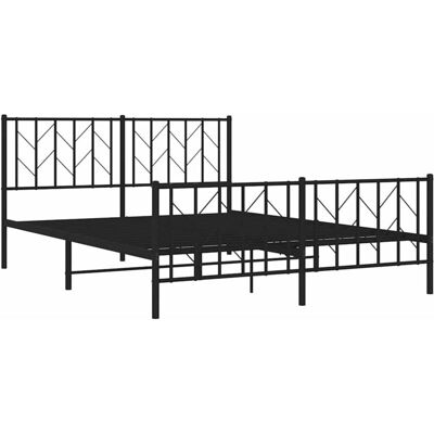 Estructura de cama negra 150x200cm vidaXL - Cama de metal Estructura de cama negra 150x200cm vidaXL - Cama de metal