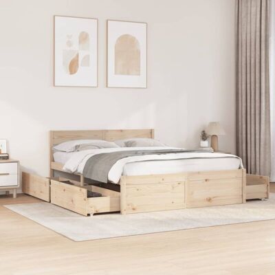 Estructura De Cama Sin Colchón Madera De Pino Blanco 150x200 Cm Vidaxl Estructura De Cama Sin Colchón Madera De Pino Blanco 150x200 Cm Vidaxl