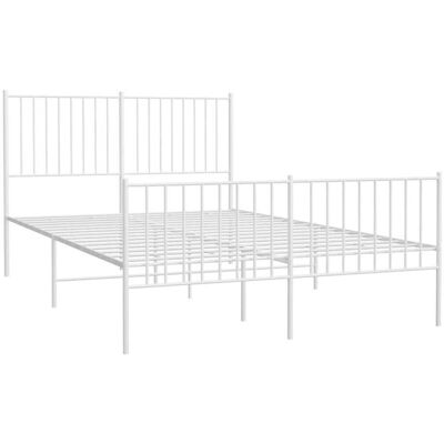 Estructura Cama Sin Colchón Con Estribo Metal Blanco 135x190 Cm Vidaxl Estructura Cama Sin Colchón Con Estribo Metal Blanco 135x190 Cm Vidaxl
