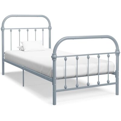 Estructura De Cama Sin Colchón Metal Gris 90x200 Cm Vidaxl Estructura De Cama Sin Colchón Metal Gris 90x200 Cm Vidaxl