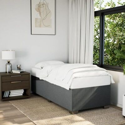 Estructura De Cama Sin Colchón Tela Gris Oscuro 90x200 Cm Vidaxl Estructura De Cama Sin Colchón Tela Gris Oscuro 90x200 Cm Vidaxl