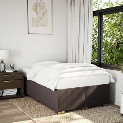 Vidaxl - Estructura De Cama Sin Colchón Tela Marrón Oscuro 120x190 Cm Vidaxl - Estructura De Cama Sin Colchón Tela Marrón Oscuro 120x190 Cm