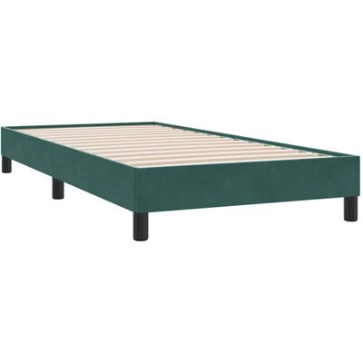 vidaXL Estructura de Cama - Verde Oscuro - 100x210 cm - Terciopelo vidaXL Estructura de Cama - Verde Oscuro - 100x210 cm - Terciopelo