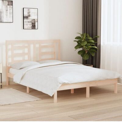 Marco de cama de madera de pino maciza marrón vidaXL 160x200 cm - Base y estructura Marco de cama de madera de pino maciza marrón vidaXL 160x200 cm - Base y estructura