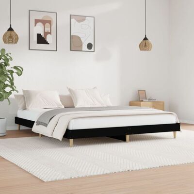 Estructura De Cama Madera De Ingeniería Negra 200x200 Cm Vidaxl Estructura De Cama Madera De Ingeniería Negra 200x200 Cm Vidaxl
