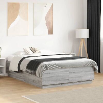 Vidaxl - Estructura De Cama Madera De Ingeniería Gris Sonoma 140x190 Cm Vidaxl - Estructura De Cama Madera De Ingeniería Gris Sonoma 140x190 Cm