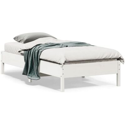 Estructura De Cama Sin Colchón Madera Maciza Blanca 75x190 Cm Vidaxl Estructura De Cama Sin Colchón Madera Maciza Blanca 75x190 Cm Vidaxl