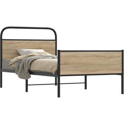 Estructura De Cama Sin Colchón 100x190 Cm Madera Roble Sonoma Vidaxl Estructura De Cama Sin Colchón 100x190 Cm Madera Roble Sonoma Vidaxl