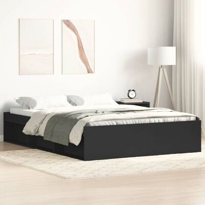 vidaXL Estructura de cama - 160x200 cm - Negro - Estructura de cama vidaXL Estructura de cama - 160x200 cm - Negro - Estructura de cama