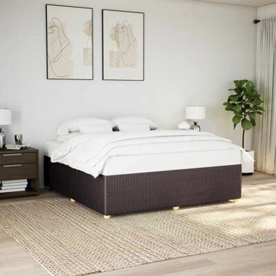 Cama Sin Colchón Tela Marrón Oscuro 200x200 Cm Vidaxl Cama Sin Colchón Tela Marrón Oscuro 200x200 Cm Vidaxl