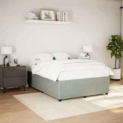 Vidaxl - Estructura De Cama Sin Colchón Terciopelo Gris Claro 140x200 Cm Vidaxl - Estructura De Cama Sin Colchón Terciopelo Gris Claro 140x200 Cm