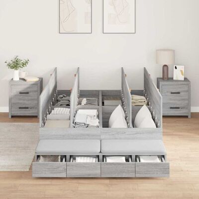 Marco de Cama Grey Sonoma 120x200 cm Vidaxl Marco de Cama Grey Sonoma 120x200 cm Vidaxl