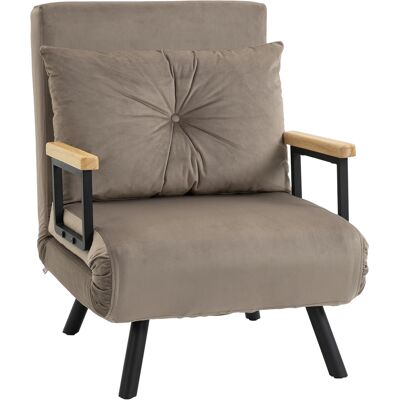 JHY DESIGN Sofá Cama, Cama De Invitados, Respaldo Regulable, Hasta 120 Kg, Estructura De Acero, 63 X 73 X 81 Cm, Marrón Claro. JHY DESIGN Sofá Cama, Cama De Invitados, Respaldo Regulable, Hasta 120 Kg, Estructura De Acero, 63 X 73 X 81 Cm, Marrón Claro.