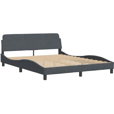 Estructura de cama gris oscuro terciopelo 160x200cm vidaXL Estructura de cama gris oscuro terciopelo 160x200cm vidaXL