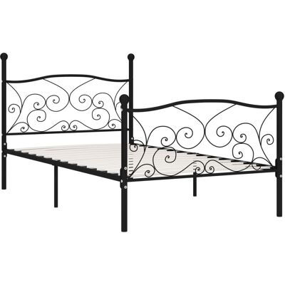 Estructura Cama Con Somier Sin Colchón Metal Negro 100x200 Cm Vidaxl Estructura Cama Con Somier Sin Colchón Metal Negro 100x200 Cm Vidaxl