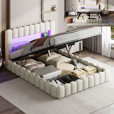 OEM Cama Lit 140x200 Cm - 240309sm - Led Integrada - Puerto Usb - Somier De Lamas OEM Cama Lit 140x200 Cm - 240309sm - Led Integrada - Puerto Usb - Somier De Lamas