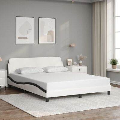 Estructura de cama VIDAXL con cabecero - 160x200 cm - Blanco/Negro Estructura de cama VIDAXL con cabecero - 160x200 cm - Blanco/Negro