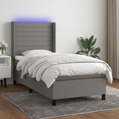 Cama MAISONCHIC con Colchón y LED - Gris 90x190cm Cama MAISONCHIC con Colchón y LED - Gris 90x190cm