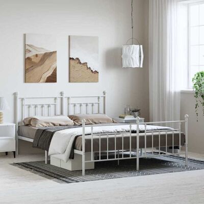 Estructura de Cama de Metal blanca 183x213 cm - Tipo de Cama Estructura de Cama de Metal blanca 183x213 cm - Tipo de Cama