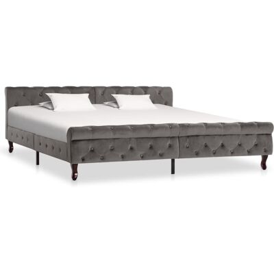 Estructura de cama gris terciopelo 200x200cm - Estructura de cama Estructura de cama gris terciopelo 200x200cm - Estructura de cama