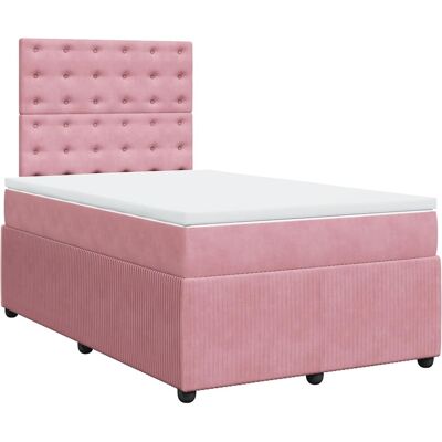 vidaXL Cama de Terciopelo Rosa 120x190cm con Cama y Colchón vidaXL Cama de Terciopelo Rosa 120x190cm con Cama y Colchón