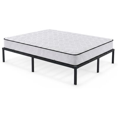 AKORD Cama Plegable De Metal 140x200 Cm Con Colchón Cama De Invitados Ahorra Espacio Con Estructura Y Somier De Láminas Negro 9 Patas 20 Láminas AKORD Cama Plegable De Metal 140x200 Cm Con Colchón Cama De Invitados Ahorra Espacio Con Estructura Y Somier De Láminas Negro 9 Patas 20 Láminas