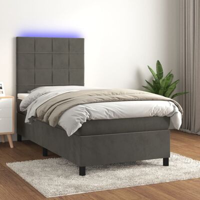 Cama con Colchón y LED vidaXL - Gris Oscuro Cama con Colchón y LED vidaXL - Gris Oscuro