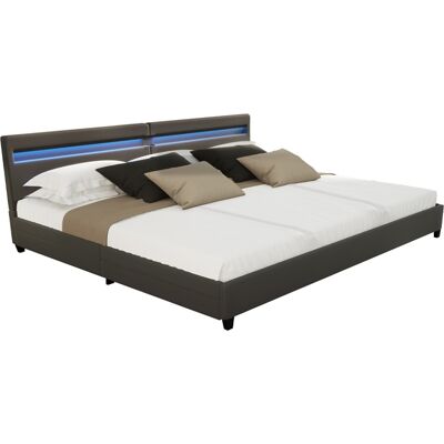 Home Deluxe - Letto familiare con cassetti - Gris oscuro - ecopiel - Bed Home Deluxe - Letto familiare con cassetti - Gris oscuro - ecopiel - Bed