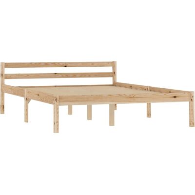 Estructura de cama de madera de pino maciza 140x200 cm vidaXL Cama individual moderna Muebles de dormitorio - Estructura de cama Estructura de cama de madera de pino maciza 140x200 cm vidaXL Cama individual moderna Muebles de dormitorio - Estructura de cama