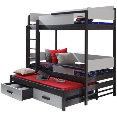 Muebles Henderson 114 - Literas, Gris, Ahorro de espacio Muebles Henderson 114 - Literas, Gris, Ahorro de espacio