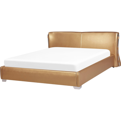 Beliani Cama de Agua EU Super King Cuero Dorado - Cama de Agua Beliani Cama de Agua EU Super King Cuero Dorado - Cama de Agua