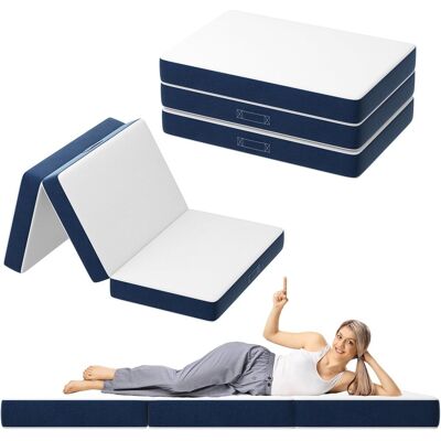 TEENO Colchón Plegable 75x195 Triple Pliegue, Altura 15cm Espuma Viscoelástica De Alta Densidad Funda Lavable A Máquina Y Asa De Transporte Ideal Para Huéspedes, Viajes Y Sobreponer TEENO Colchón Plegable 75x195 Triple Pliegue, Altura 15cm Espuma Viscoelástica De Alta Densidad Funda Lavable A Máquina Y Asa De Transporte Ideal Para Huéspedes, Viajes Y Sobreponer