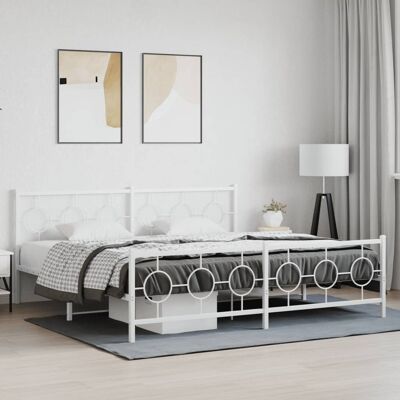 vidaXL Estructura de Cama - Metal Blanco 193x203cm - Cama vidaXL Estructura de Cama - Metal Blanco 193x203cm - Cama