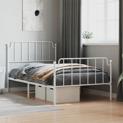 vidaXL Estructura de cama metálica blanca 107x203 cm - Tipo de cama vidaXL Estructura de cama metálica blanca 107x203 cm - Tipo de cama