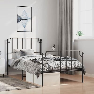 vidaXL - Kopf- und Fußteil Metall - Negro - Bed frame vidaXL - Kopf- und Fußteil Metall - Negro - Bed frame