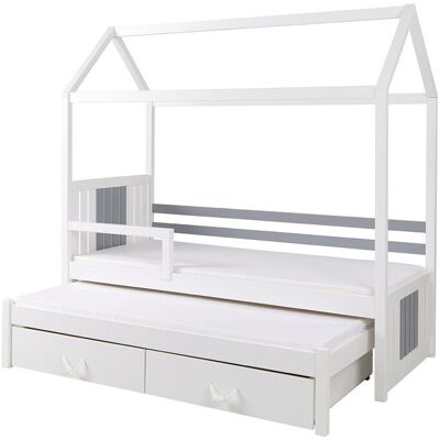 MIRJAN24 Cama Henderson 131 , Individual Con Una Cama Supletoria-nido, Individuales, 80x170, 80x180, Madera, Somieres, 87x190x186cm MIRJAN24 Cama Henderson 131 , Individual Con Una Cama Supletoria-nido, Individuales, 80x170, 80x180, Madera, Somieres, 87x190x186cm