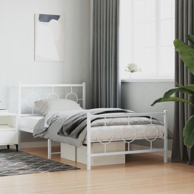 vidaxl estructura cama - metal - blanca - 100x190 - cama - soporte - diseño clásico vidaxl estructura cama - metal - blanca - 100x190 - cama - soporte - diseño clásico