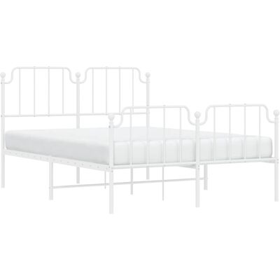 Estructura de cama metálica blanca 150x200 cm tamaño king - Estructura de cama Estructura de cama metálica blanca 150x200 cm tamaño king - Estructura de cama