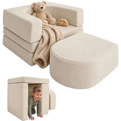Relaxdays Sillón Infantil Modular, 4 Piezas, Bloques Suaves, Pana, Beige, 40x65x65 Cm Relaxdays Sillón Infantil Modular, 4 Piezas, Bloques Suaves, Pana, Beige, 40x65x65 Cm