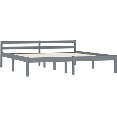 Vidaxl - Estructura De Cama Sin Colchón Madera De Pino Gris 160x200 Cm Vidaxl - Estructura De Cama Sin Colchón Madera De Pino Gris 160x200 Cm