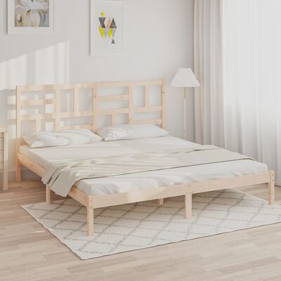 vidaXL Estructura de cama de madera maciza - 180x200 cm - Resistente y Elegante vidaXL Estructura de cama de madera maciza - 180x200 cm - Resistente y Elegante