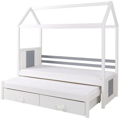MIRJAN24 Cama Henderson 131 , Individual Con Una Cama Supletoria-nido, 80x170, 80x180, Madera, Somieres, 87x190x186cm MIRJAN24 Cama Henderson 131 , Individual Con Una Cama Supletoria-nido, 80x170, 80x180, Madera, Somieres, 87x190x186cm
