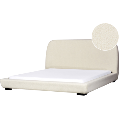 Cama Beliani con Tapizado en Bouclé Beige - Estilo Tradicional Cama Beliani con Tapizado en Bouclé Beige - Estilo Tradicional
