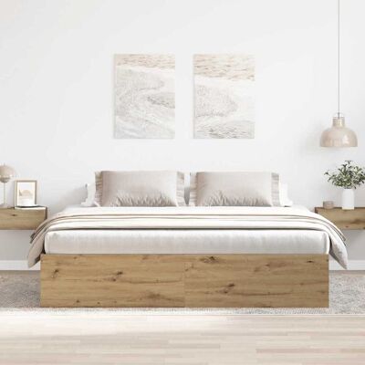 vidaXL - Oak Artisan 180x200 - Madera ingenierada - Estructura de cama vidaXL - Oak Artisan 180x200 - Madera ingenierada - Estructura de cama
