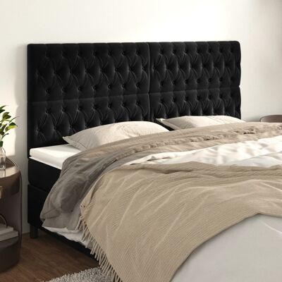 vidaXL 4 cabeceros de terciopelo negro - Muebles de dormitorio vidaXL 4 cabeceros de terciopelo negro - Muebles de dormitorio