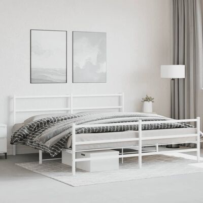 Estructura de cama metálica vidaXL con cabecero y pie de cama - Tipo de cama Estructura de cama metálica vidaXL con cabecero y pie de cama - Tipo de cama
