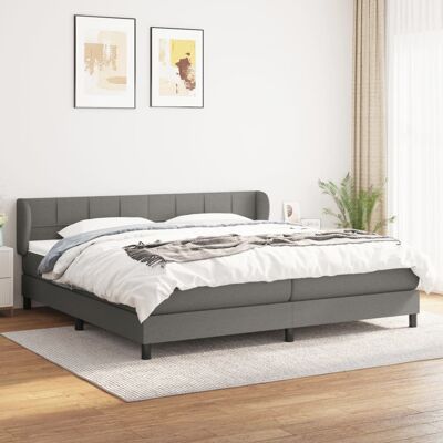 Vidaxl - Cama Box Spring Con Colchón Tela Gris Oscuro 200x200 Cm Vidaxl - Cama Box Spring Con Colchón Tela Gris Oscuro 200x200 Cm