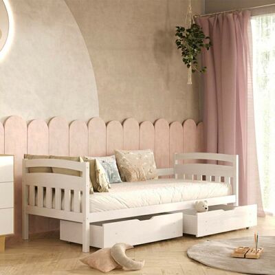 M&S Cama 90x200 Con Somier Y Cajones Incluidos Tosia Blanco M&S Cama 90x200 Con Somier Y Cajones Incluidos Tosia Blanco